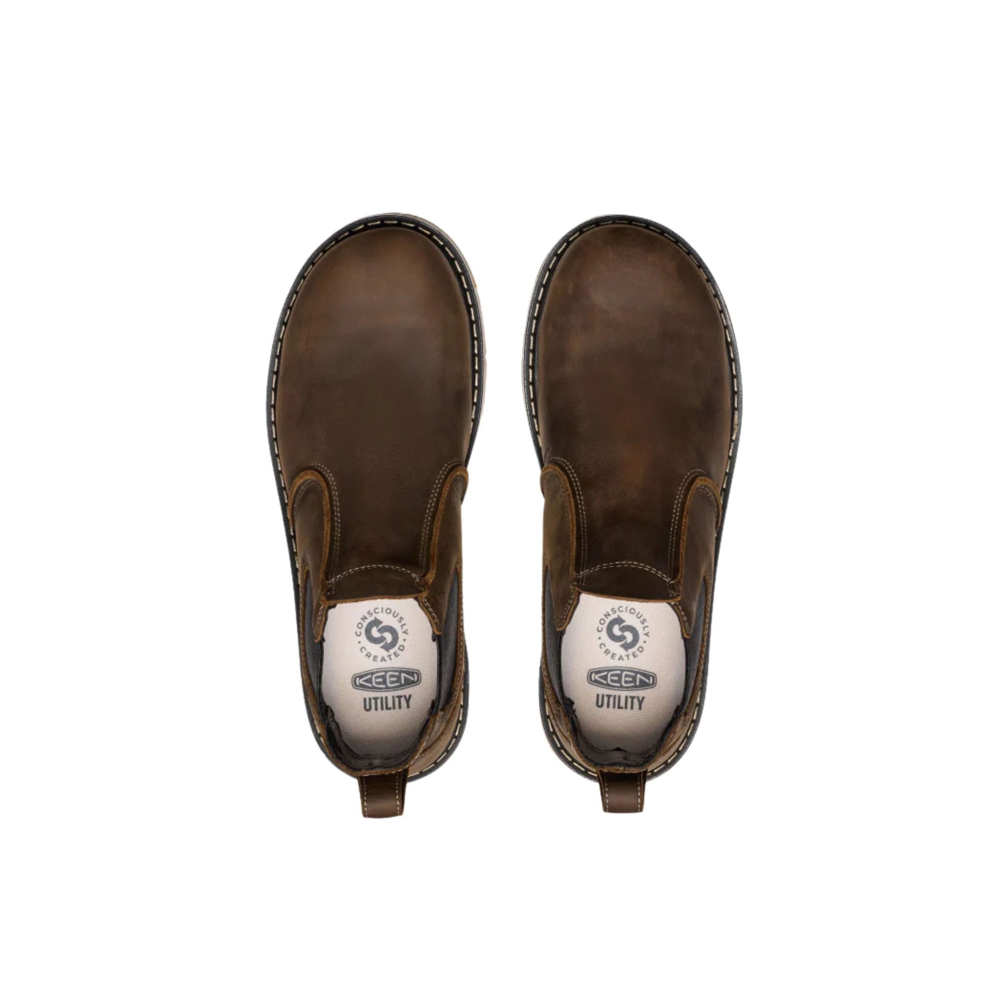 KEEN Utility Men's San Jose Chelsea 90 Degree Heel Aluminum Toe Work Boots - Cascade Brown/Gum by Lenny's Shoe & Apparel
