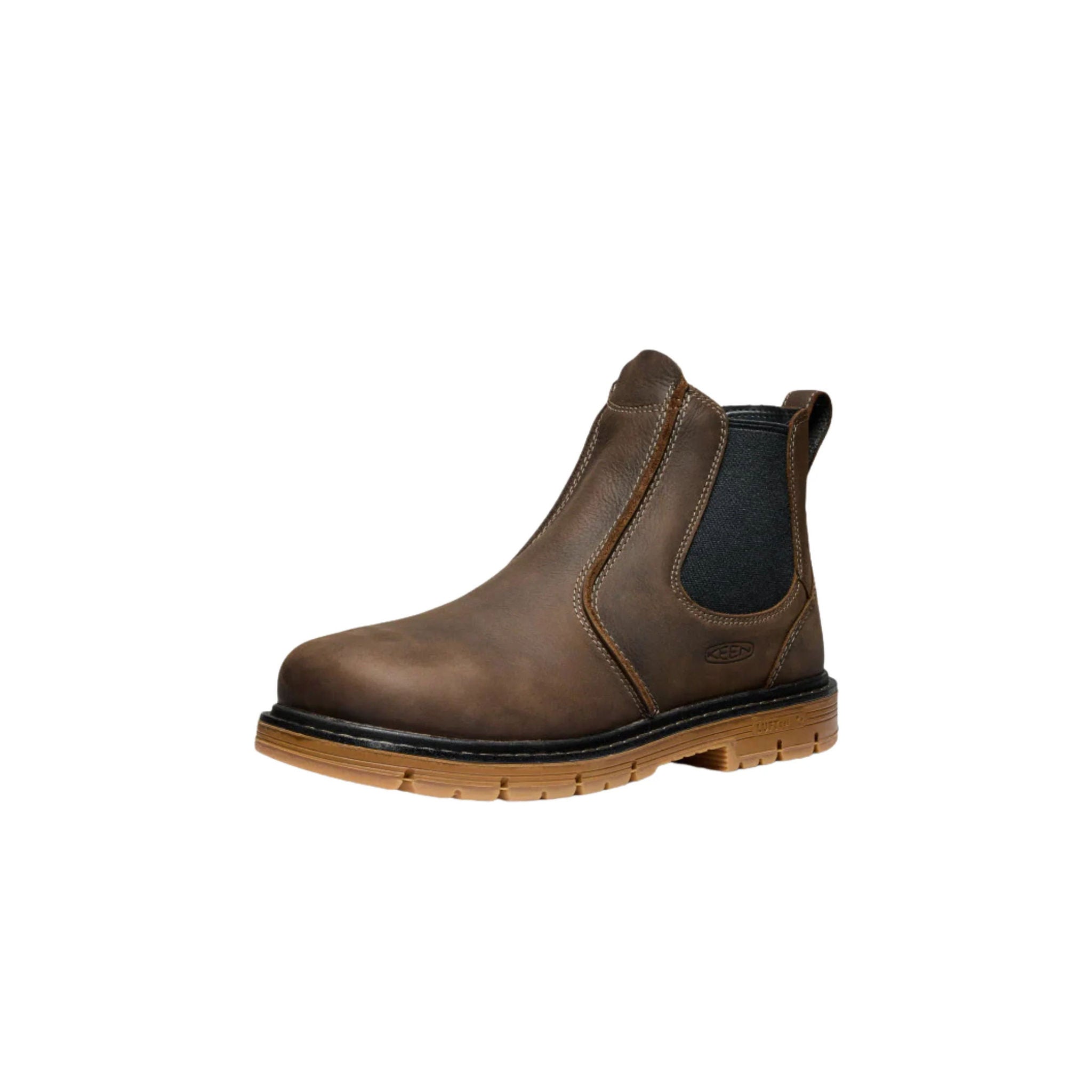 KEEN Utility Men's San Jose Chelsea 90 Degree Heel Aluminum Toe Work Boots - Cascade Brown/Gum by Lenny's Shoe & Apparel