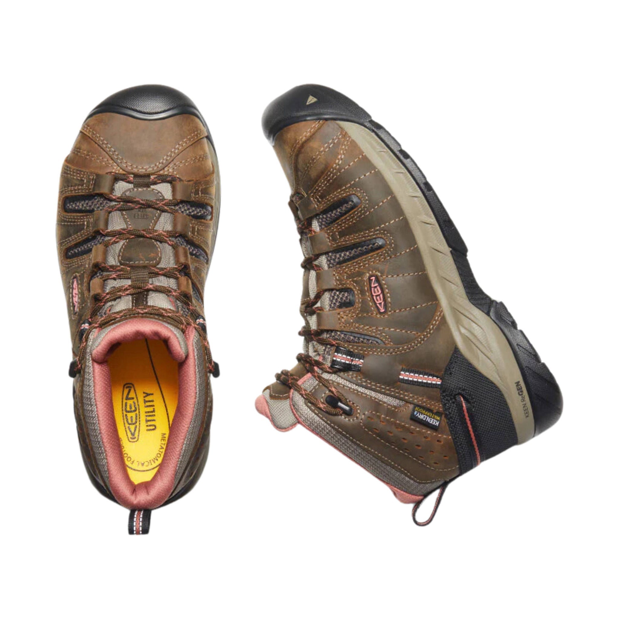 KEEN Utility Women's Flint II Mid Waterproof Soft Toe Boot - Cascade Brown/Brick Dust by Lenny's Shoe & Apparel