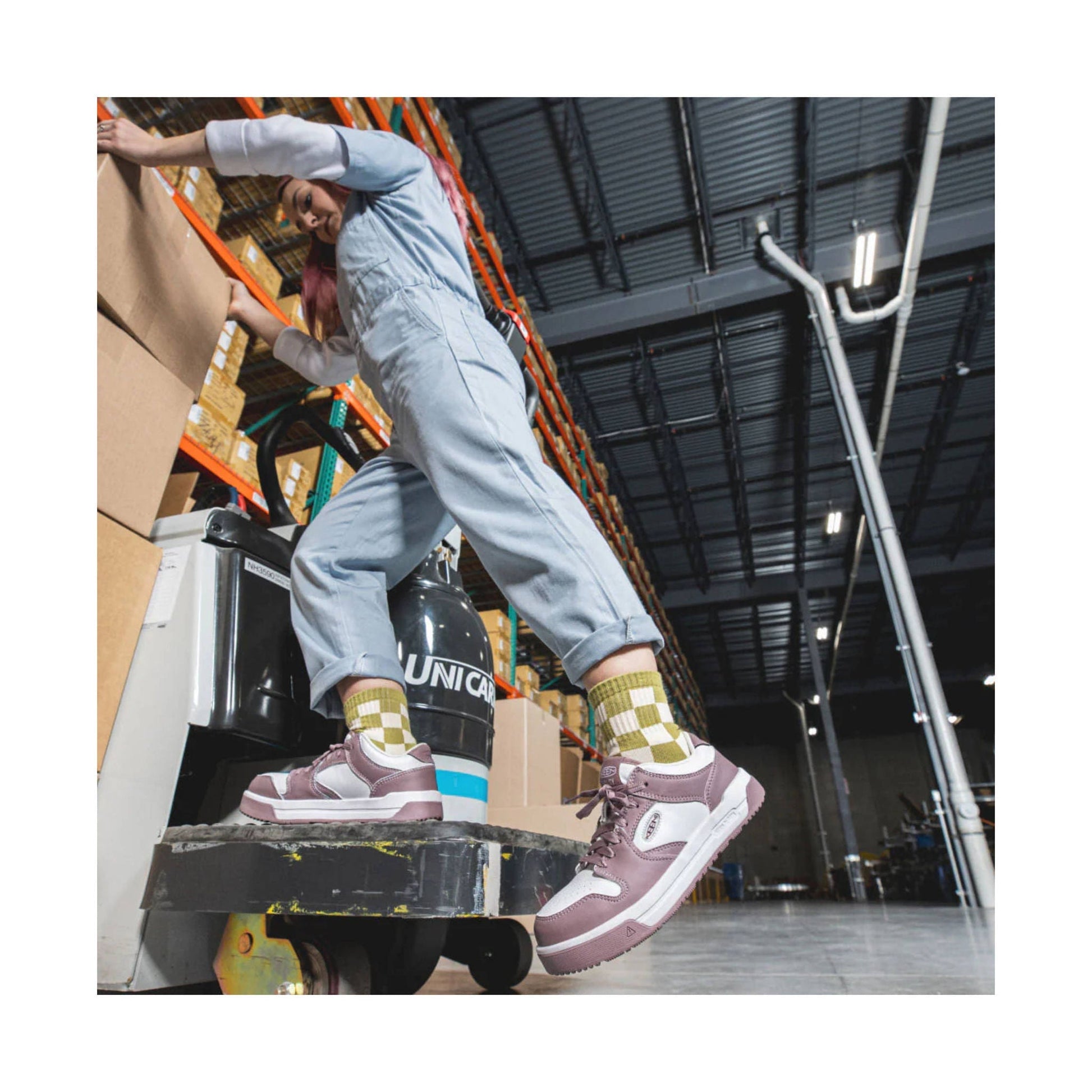 KEEN Utility Women's Overton Carbon Toe Work Shoes - Toadstool/Star White by Lenny's Shoe & Apparel
