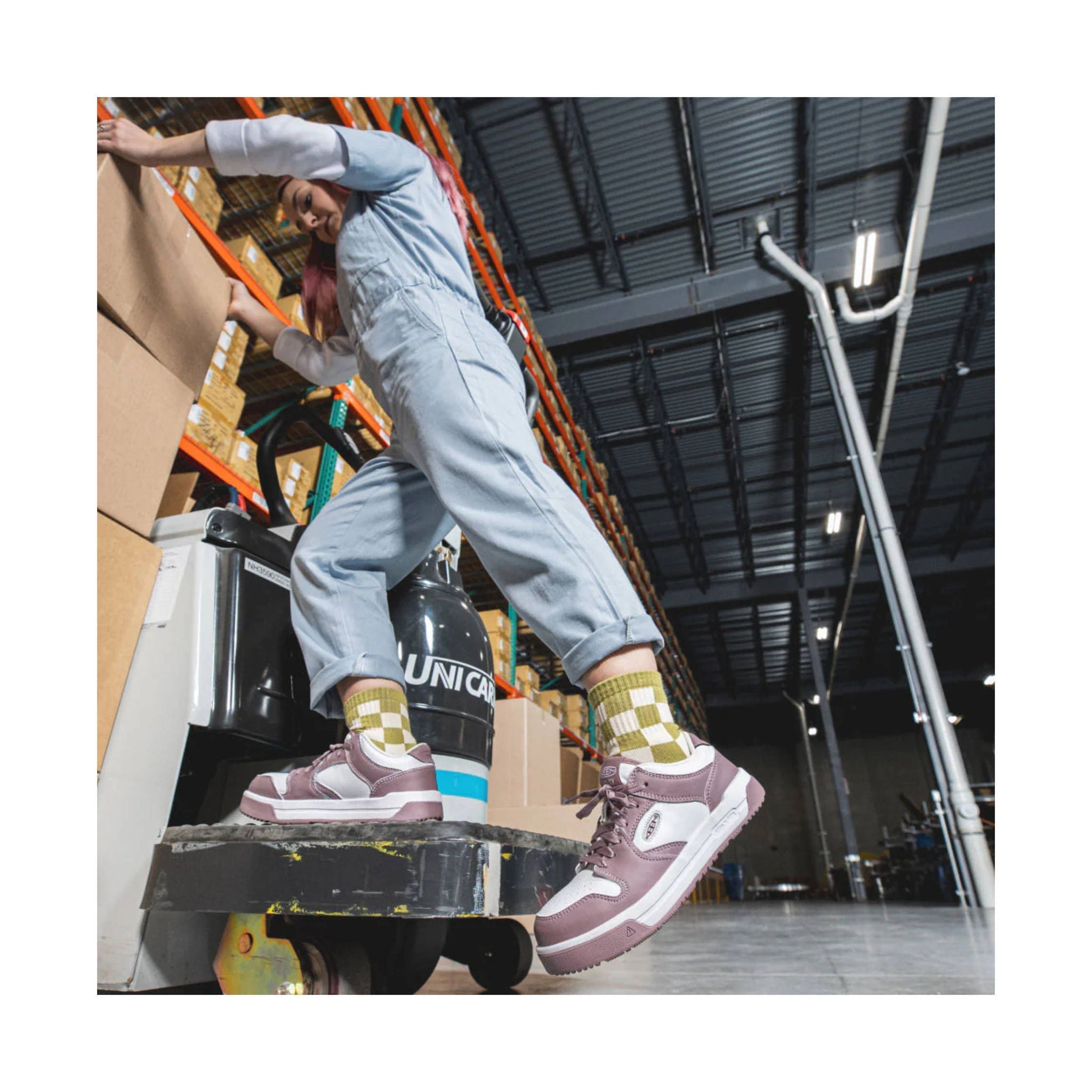 KEEN Utility Women's Overton Carbon Toe Work Shoes - Toadstool/Star White by Lenny's Shoe & Apparel