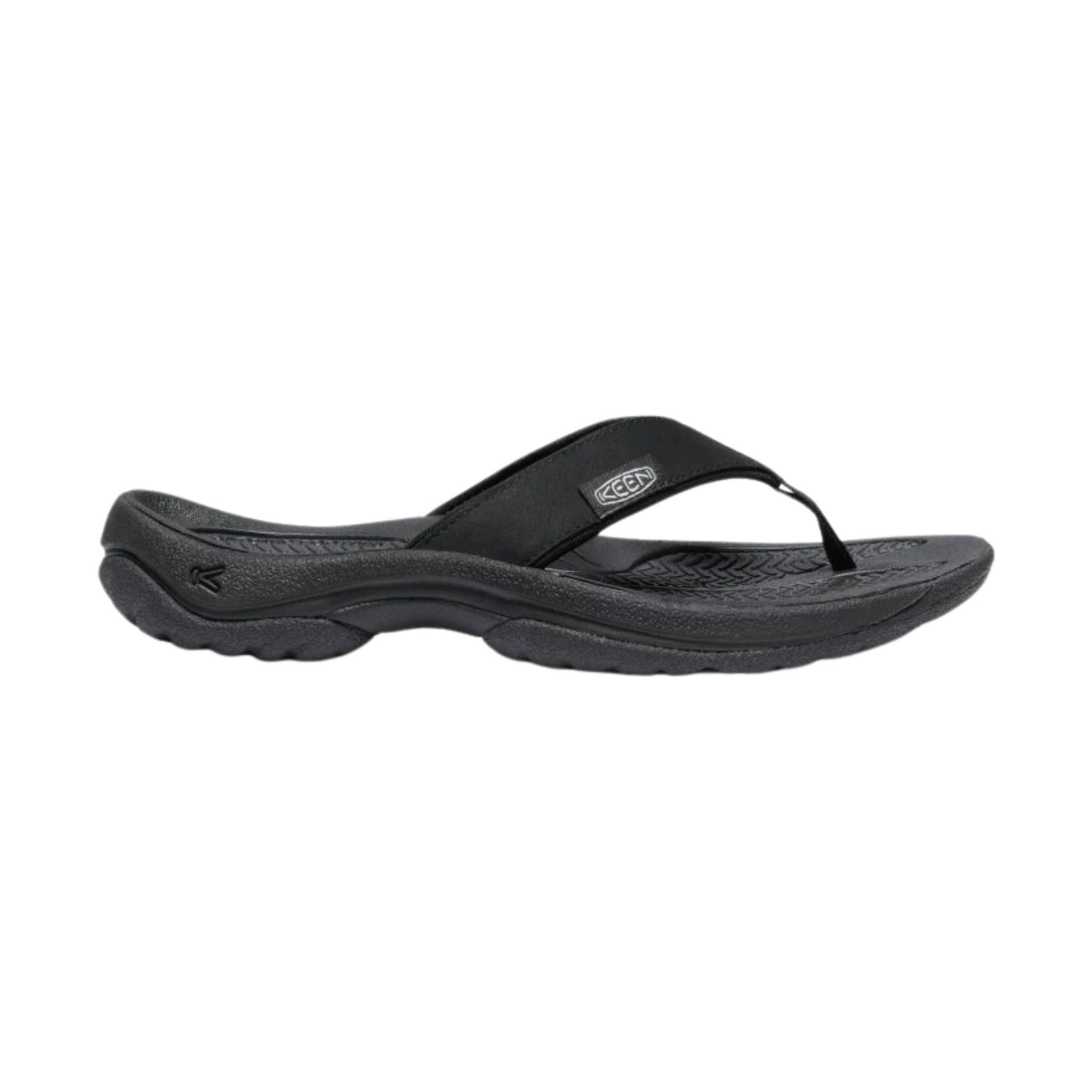 KEEN Women's Kona Leather Flip Flop - Black/Vapor by Lenny's Shoe & Apparel