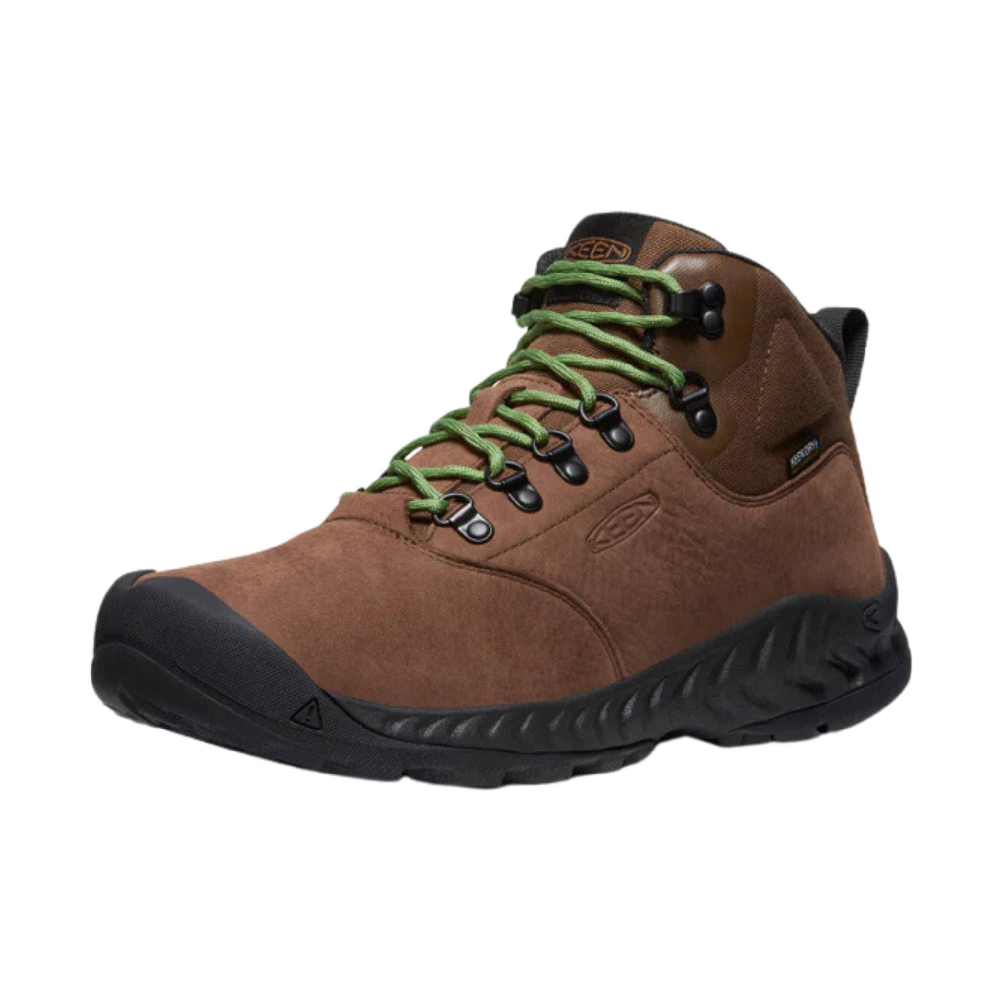KEEN Women's Nxis Explorere Mid Waterproof Hiking Boot - Bison/ Golden Yellow by Lenny's Shoe & Apparel