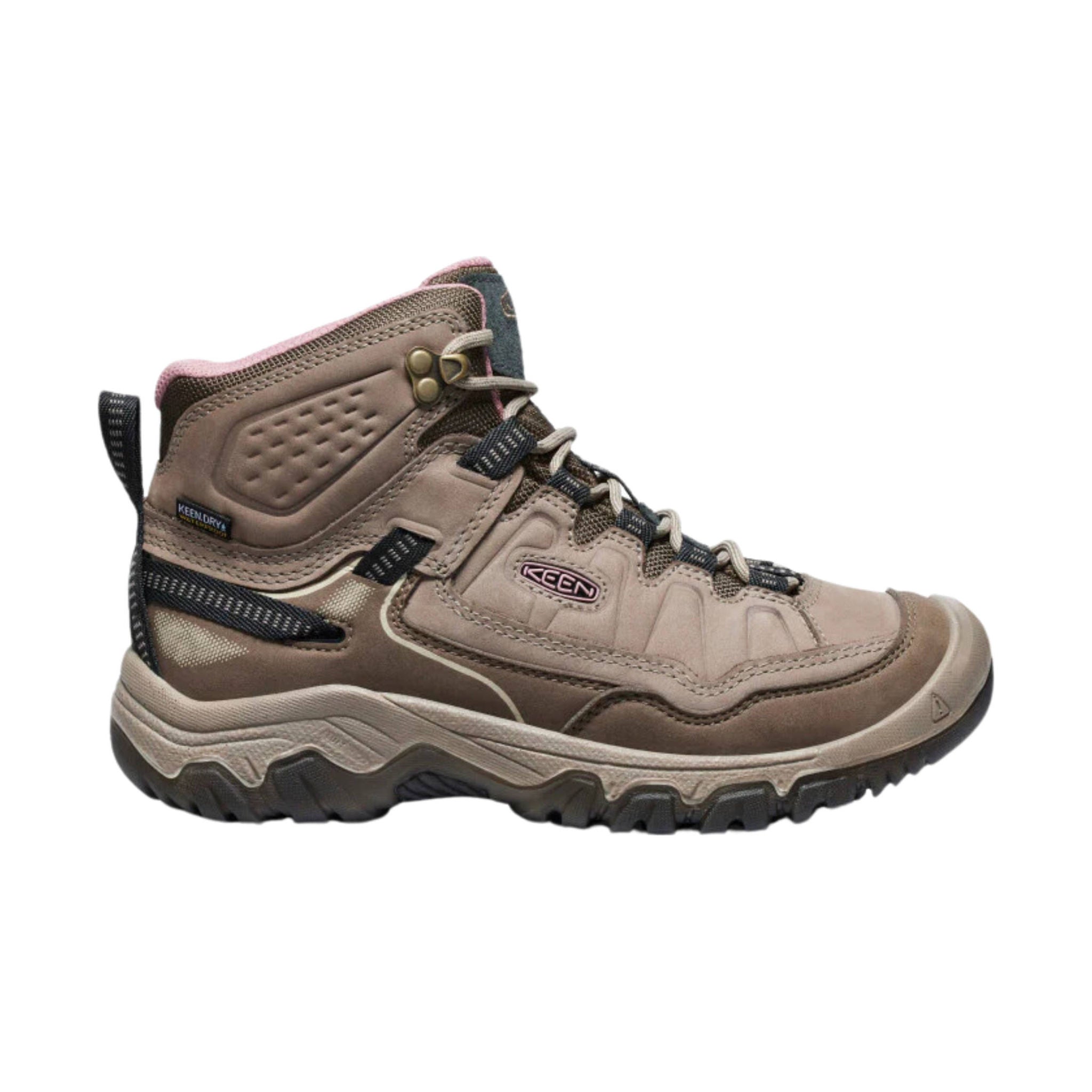 KEEN Women's Targhee IV Mid Waterproof Hiking Boot - Brindle/Nostalgia Rose by Lenny's Shoe & Apparel