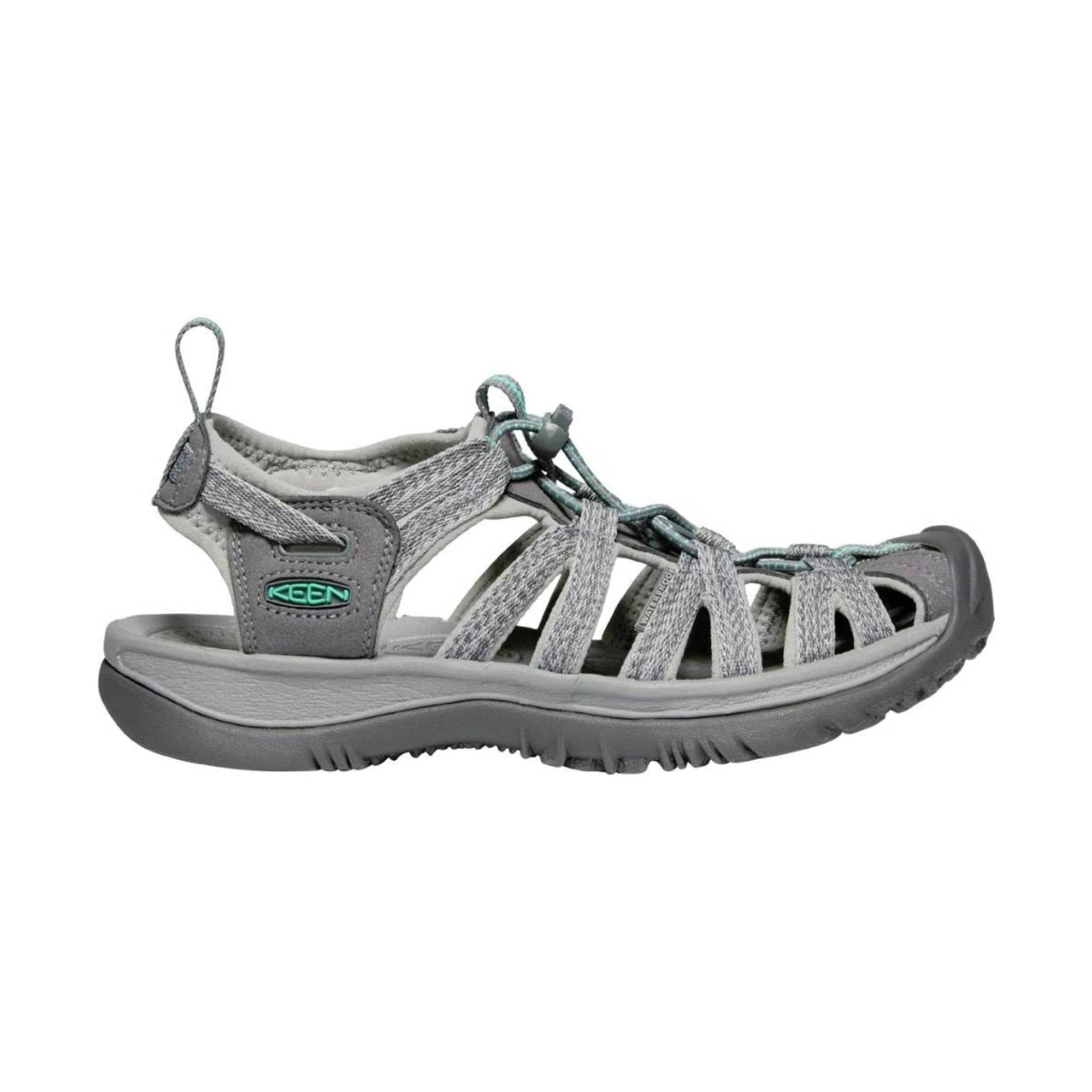 KEEN Women's Whisper Sandal - Medium Grey/Peacock Green by Lenny's Shoe & Apparel