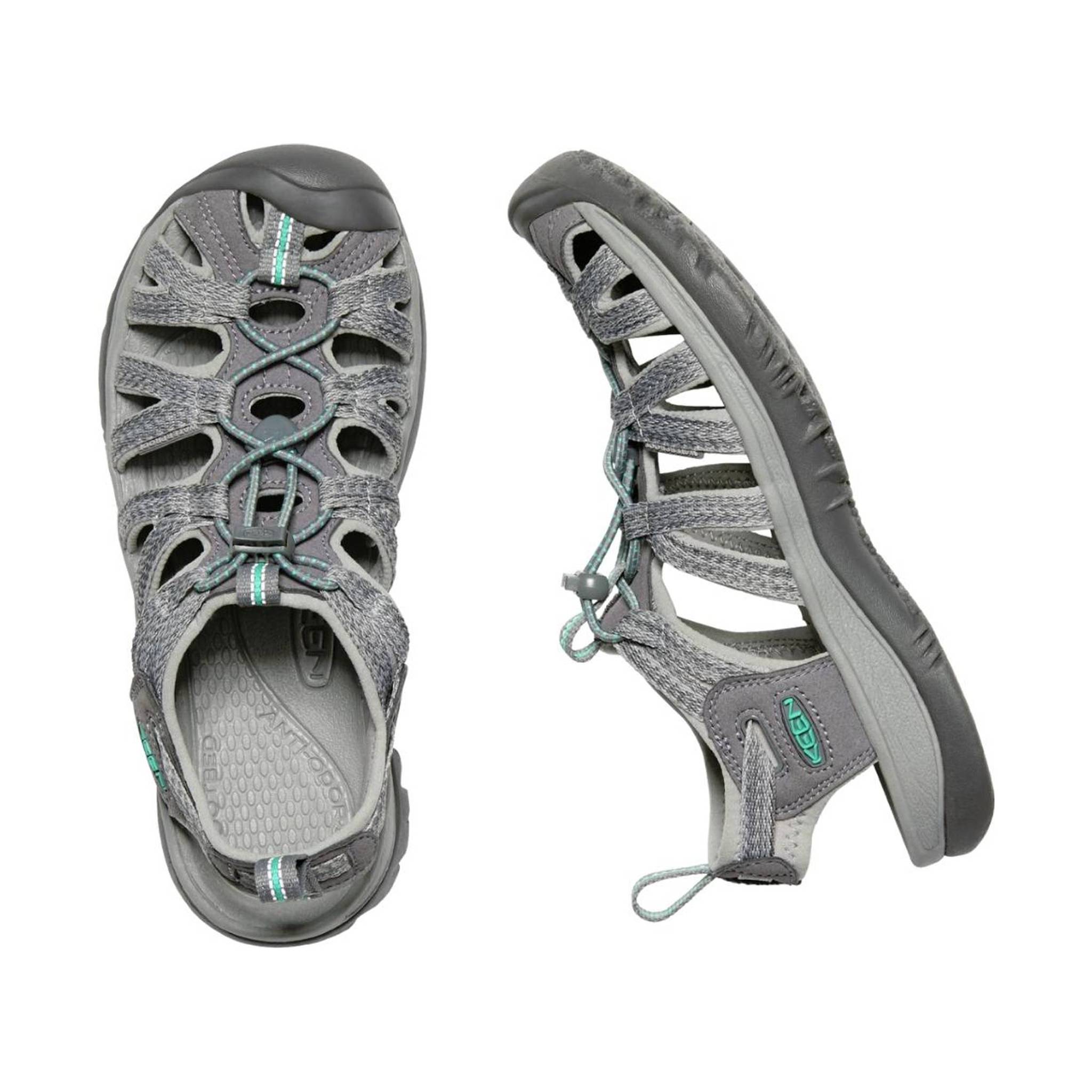 KEEN Women's Whisper Sandal - Medium Grey/Peacock Green by Lenny's Shoe & Apparel