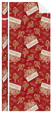Traditional Roll Wrap - 40" x 288" - Candy Canes