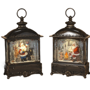Enchanted Santa Snow Globe Lantern -