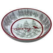 Merry Winter Scene Melamine Bowl