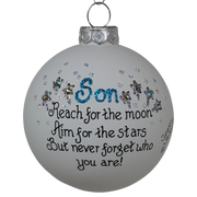 Christmas Keepsake Glass Ornament - Son - Reach for the Moon