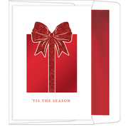 Foil Accented Embossed Cards (Red Gift Box with Bow)