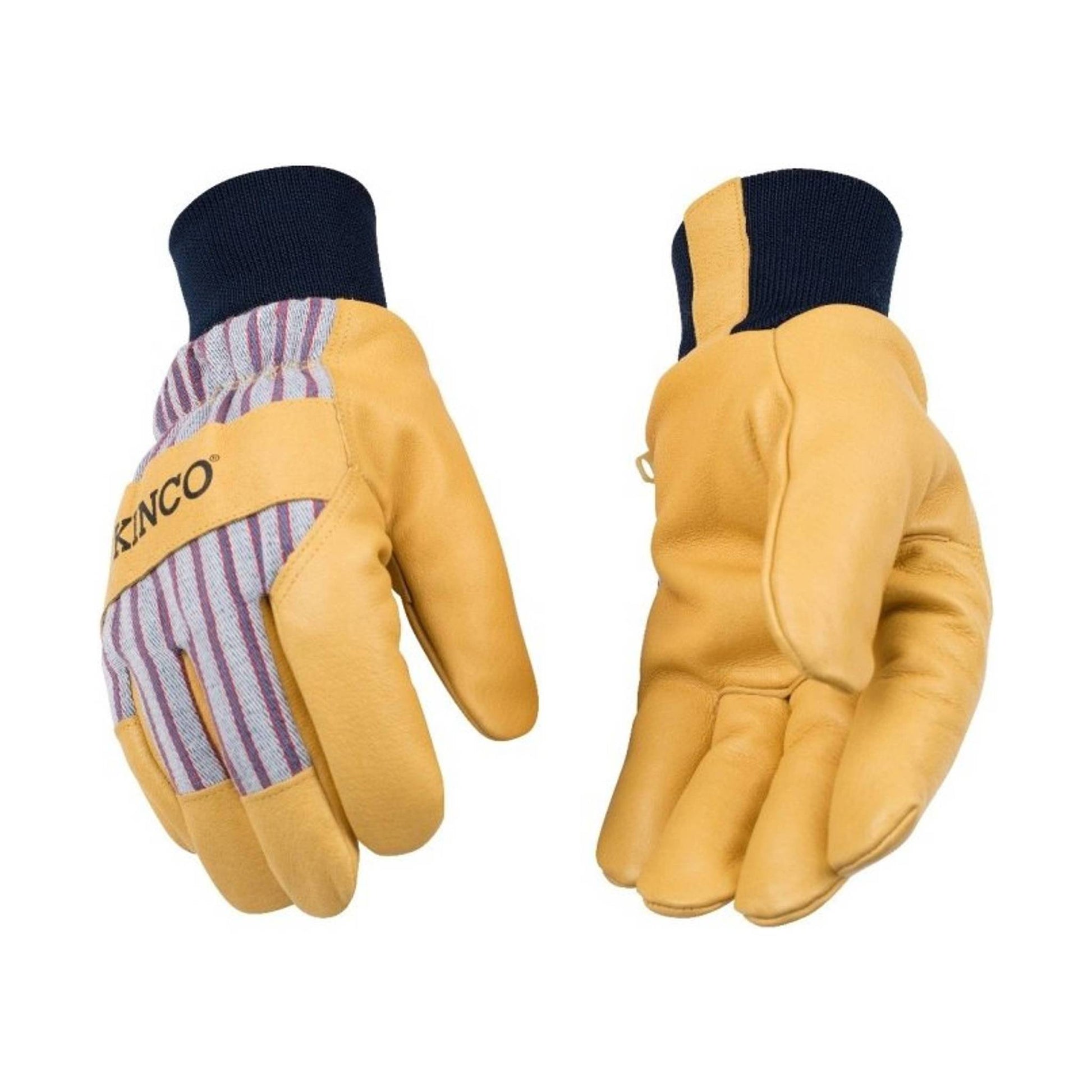 Kinco Men's Lined Grain Pigskin Leather Palm With Knit Wrist - Golden by Lenny's Shoe & Apparel
