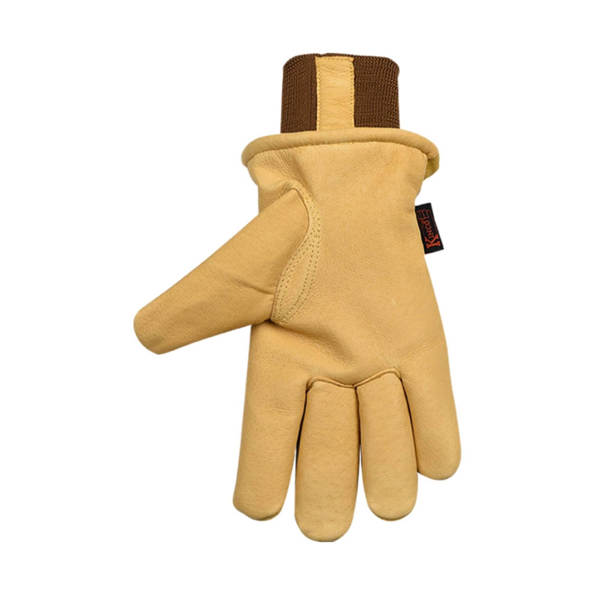 Kinco Men's Lined Premium Grain and Suede Pigskin Driver With Omni Cuff Gloves - Golden by Lenny's Shoe & Apparel