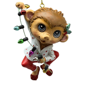 Festive Jungle Monkey Pajama Ornament