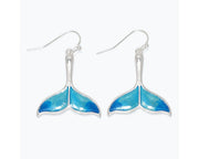 Whale Tails With Blue Accents Earrings