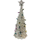 8 Inch Lighted Acrylic Christmas Tree - Clear