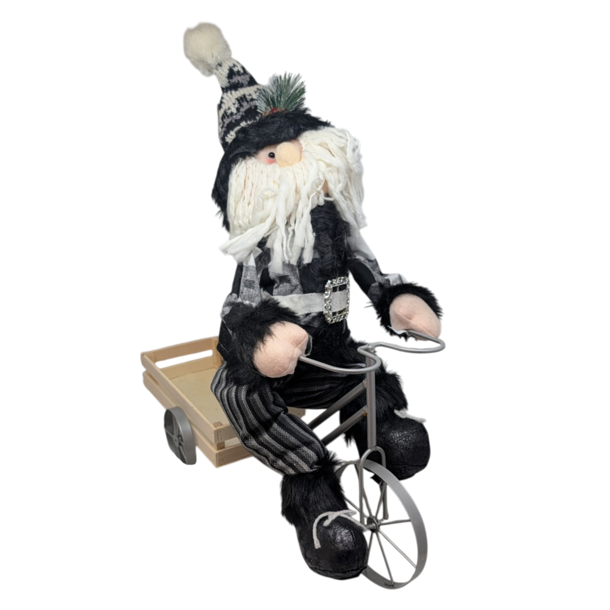 Metal Delivery Bike with Santa Gnome Rider