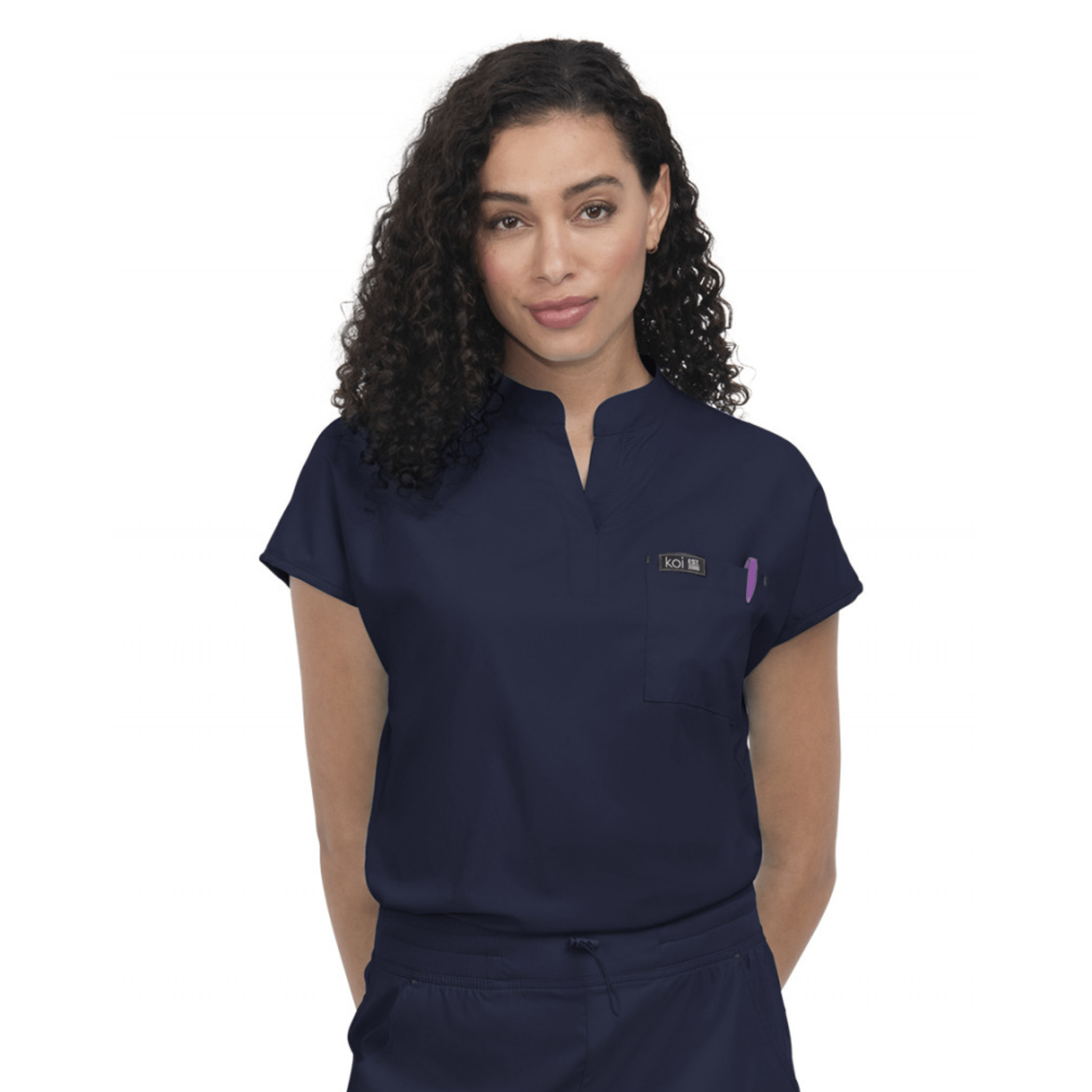 Koi Women's Ari Scrub Top - Navy by Lenny's Shoe & Apparel