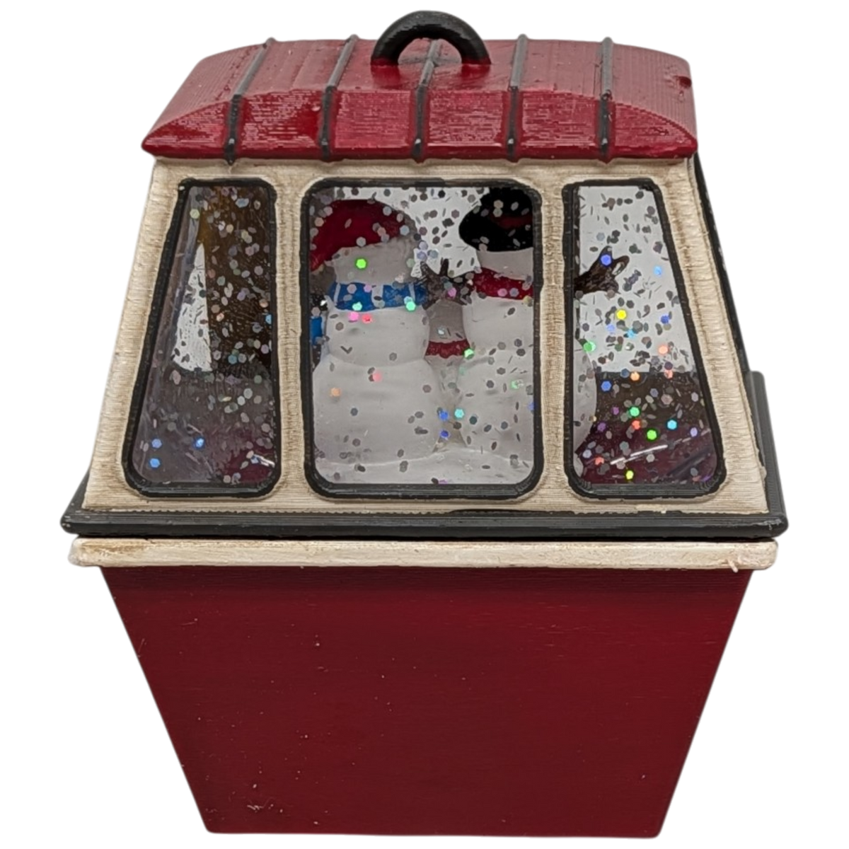 Merry Christmas Ski Gondola Lighted Snowglobe - Snowman
