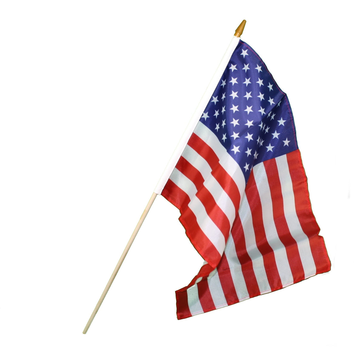 American Flag - 12" x 18" on a wooden Flagpole