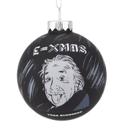 E=Xmas Albert Einstein Glass Christmas Ornament