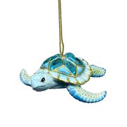 Sea Turtle with Light Blue Gems Ornament
