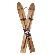 Metal & Wood Ski Wall Decor - Natural