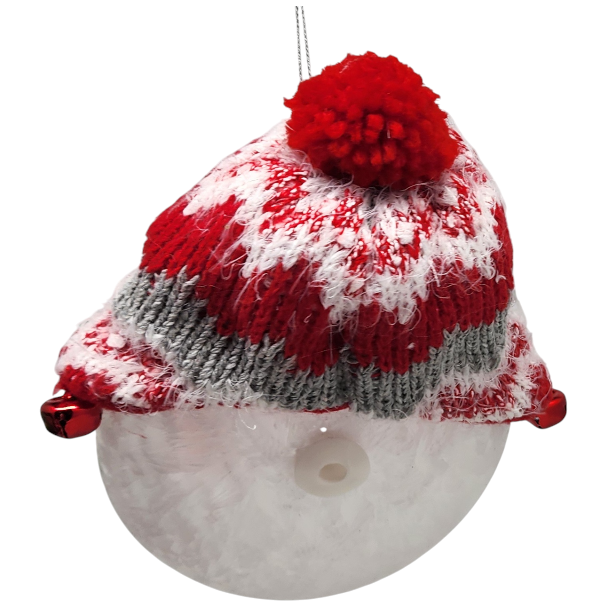 Glass "Lightable" Snowman Ornament - Jolly Snow Hat