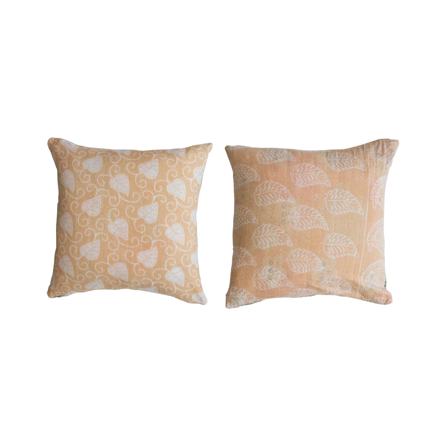 Kantha Stitched Pillow 18" Square - Fabrics & Patterns Will Vary - Reversible by Homeportonline
