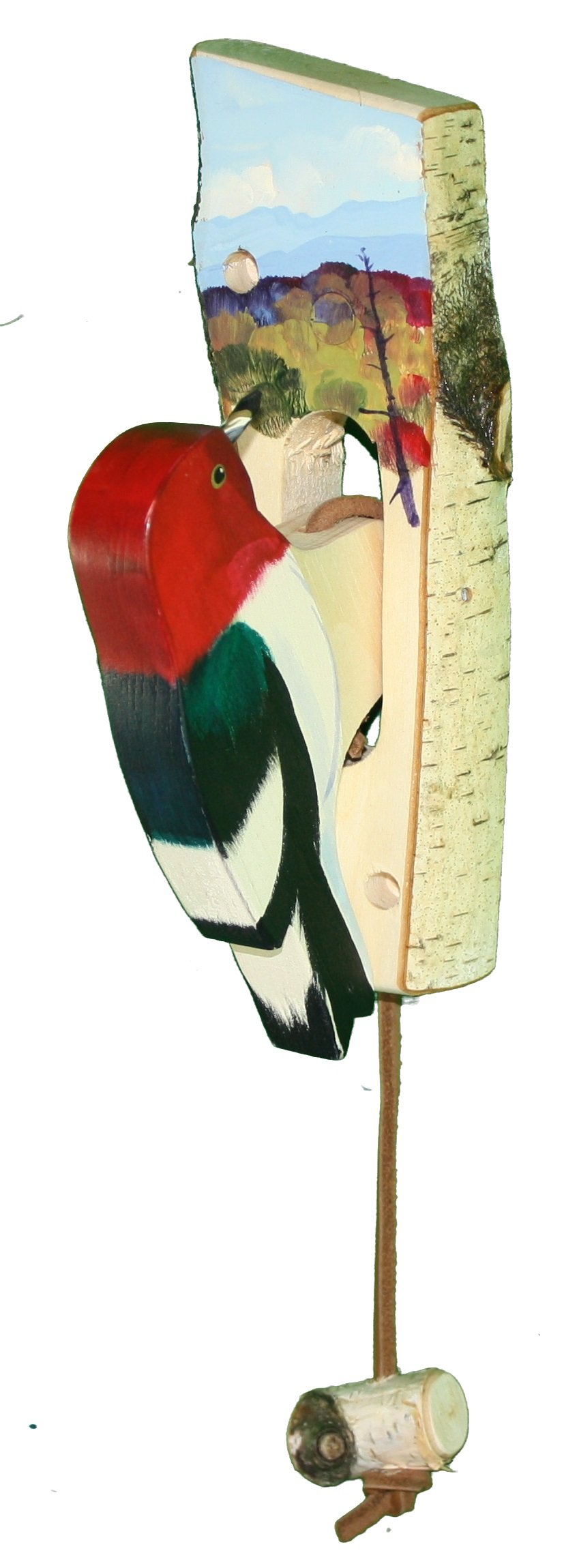Wooden Bird Door Knockers - Red Headed Woodpecker