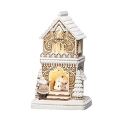 Lighted Musical Gingerbread House with Rotating Tree - 19 Inch