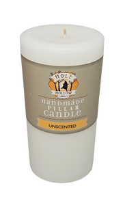 Mole Hollow Unscented Pillar Candle (Stark White)  -