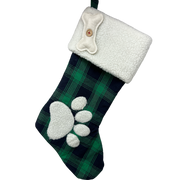 Plush Plaid Pet Stocking  Green Tartan