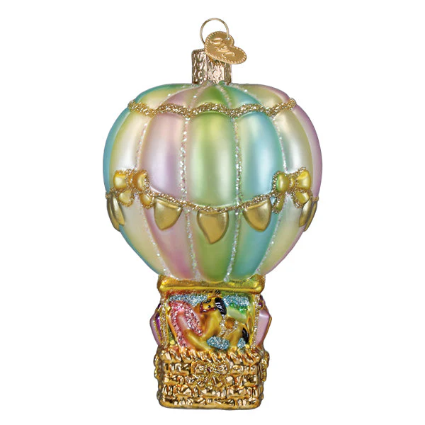 Baby Bear Balloon Glass Ornament
