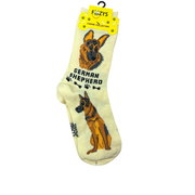 German Shepherd Crew Socks on Cream