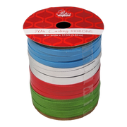 1/8 Inch Curling Ribbon - 4 Colors - 17.5 Feet Each - Blue/Silver/Red/Green