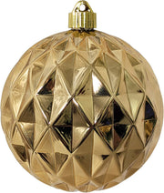 6" (150mm) Commercial Shatterproof Ball Ornament - Shiny Gold Diamond