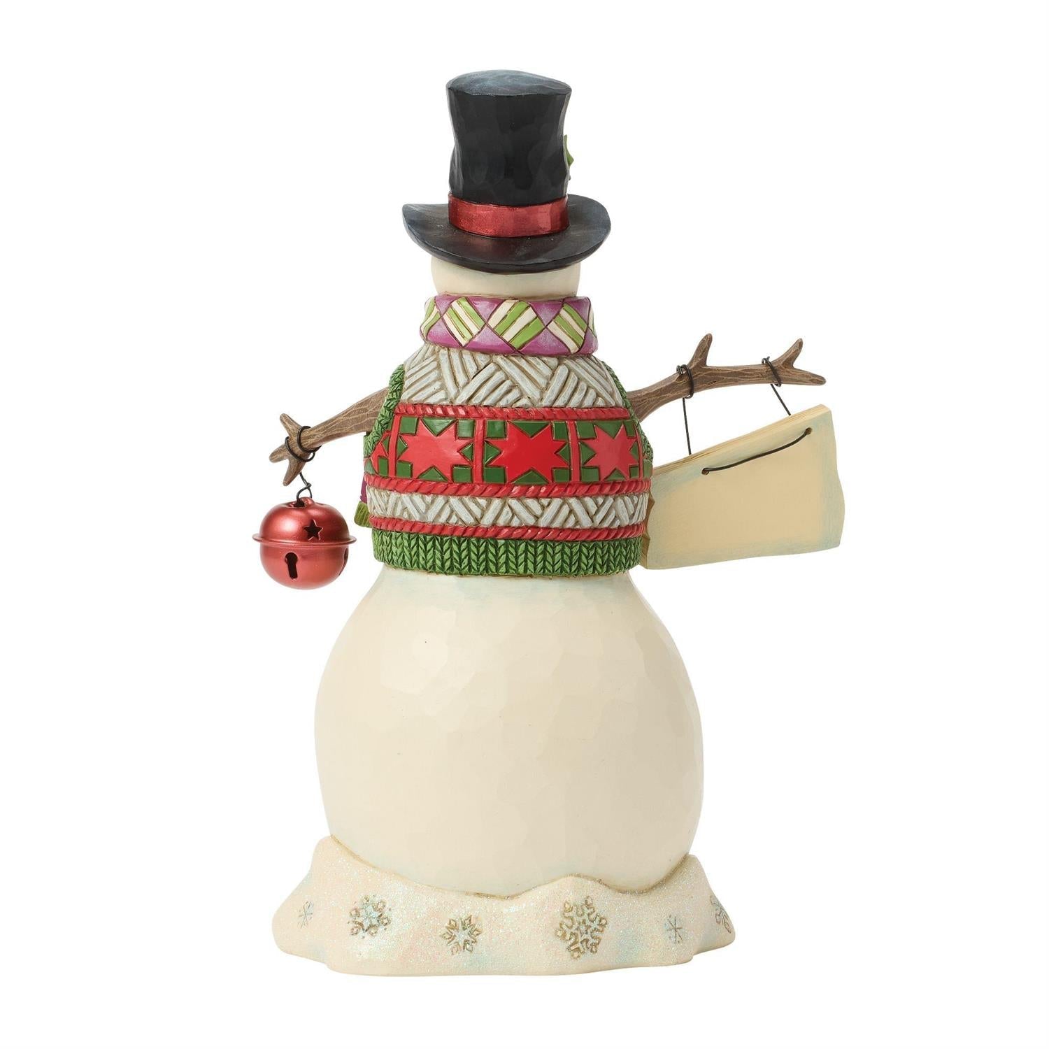 Snowman and Hanging Sign Figurine