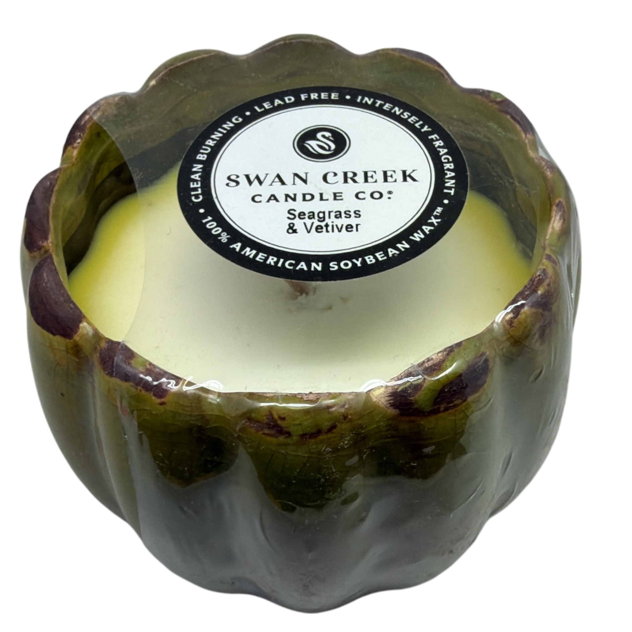 Small Petal Pot Soy Candle - Seagrass and Vetiver