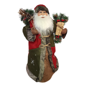 Woodland Cone Santa - Holding a Present - 24 Inches Tall