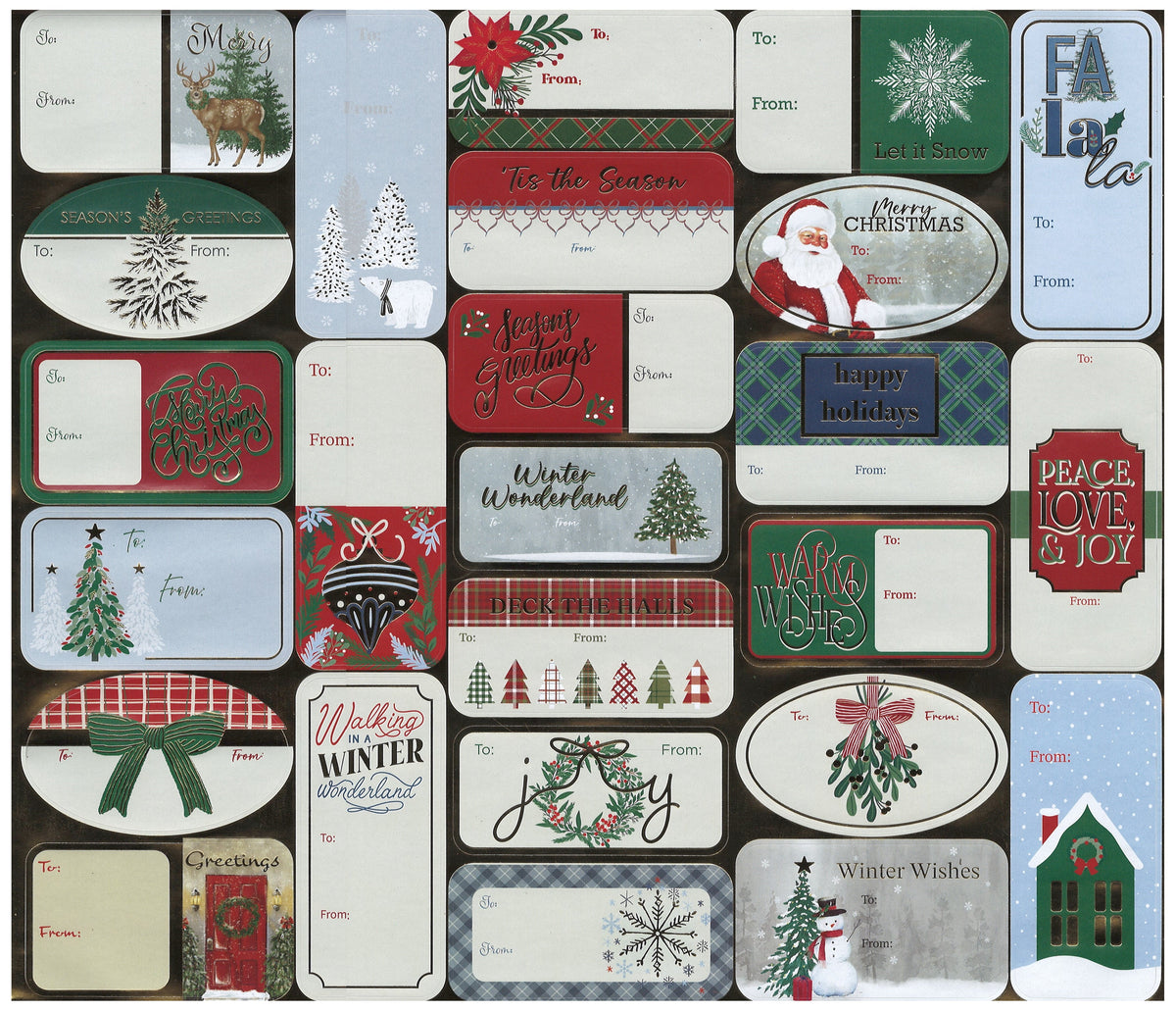 Foil Peel and Stick Gift Tags - Sheet of 50