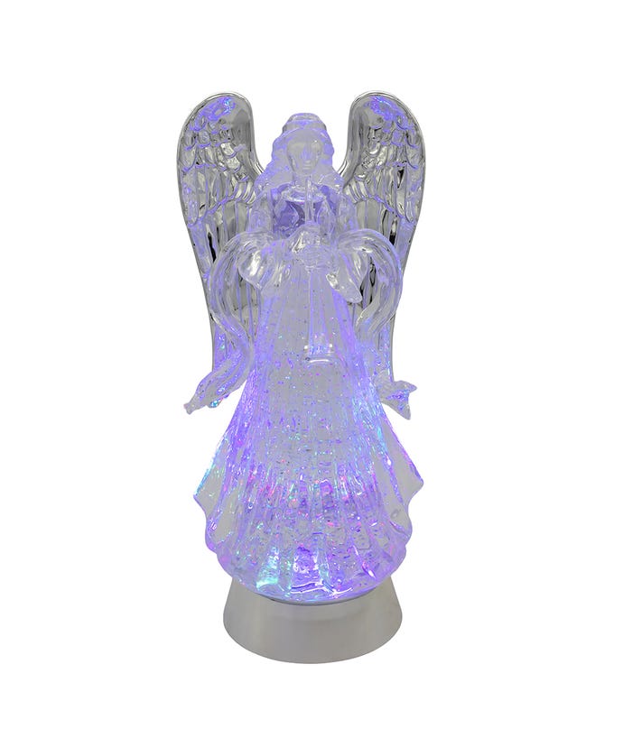 Illuminated Swirling Angel Water Globe