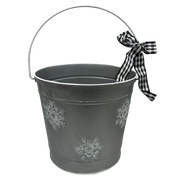 Metal Christmas Snow Bucket - Large