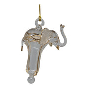 Clear and Gold Elephant Ornament