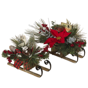 Holiday Sleigh with Floral Accent -