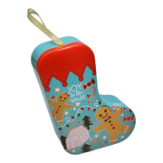 Christmas Stocking Cookie Tin Ornament - Joy to the World