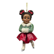African American Skating Girl in Red Skirt - Strolling Pose