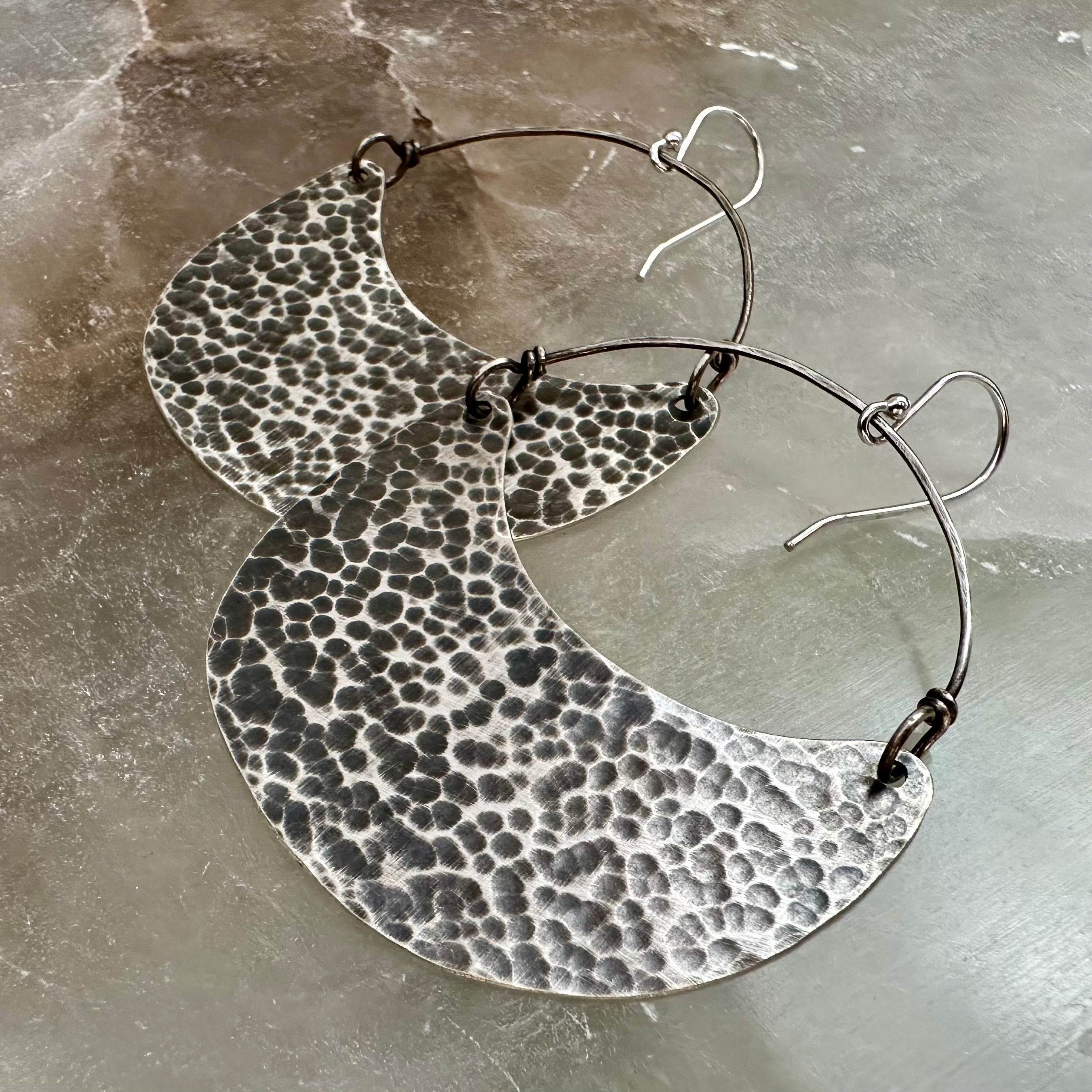 Sterling Silver Crescent Earrings - 4 Sizes