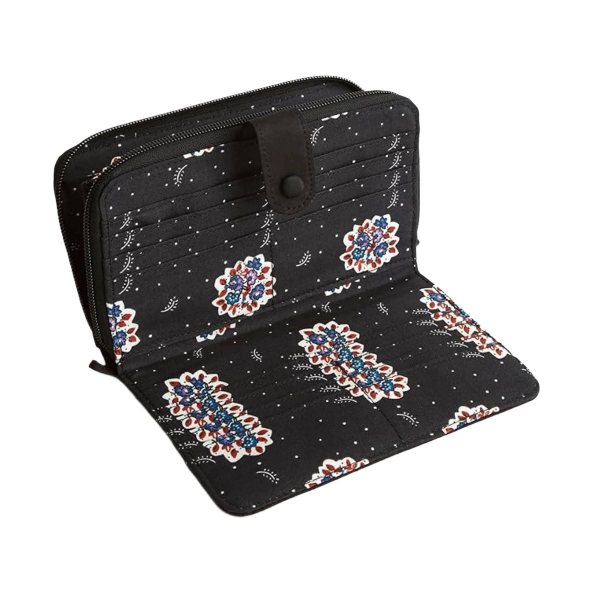 Large Tab Vera Bradley Cotton Large Tab Wallet - Moonless Night by Lenny's Shoe & Apparel
