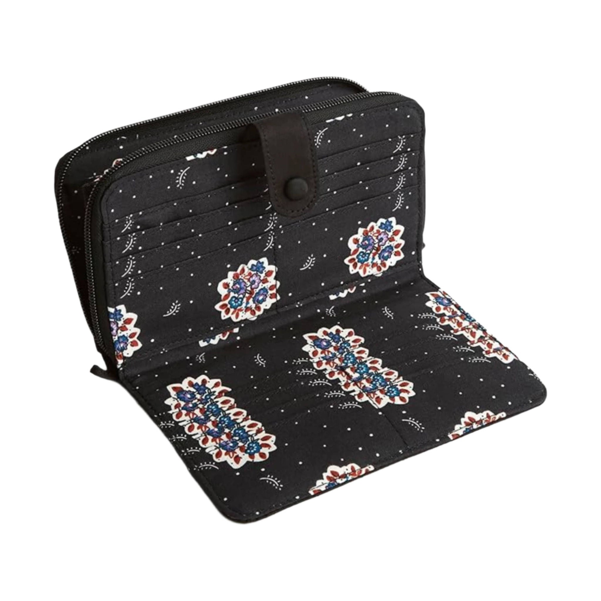 Large Tab Vera Bradley Cotton Large Tab Wallet - Moonless Night by Lenny's Shoe & Apparel